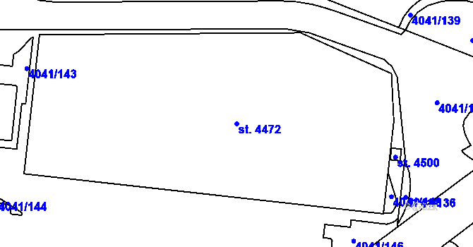Parcela st. 4472 v KÚ Kyjov, Katastrální mapa