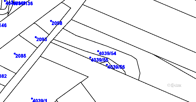 Parcela st. 4039/54 v KÚ Kyjov, Katastrální mapa