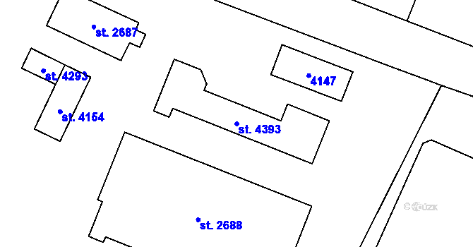 Parcela st. 4393 v KÚ Kyjov, Katastrální mapa