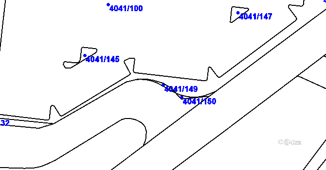 Parcela st. 4041/149 v KÚ Kyjov, Katastrální mapa