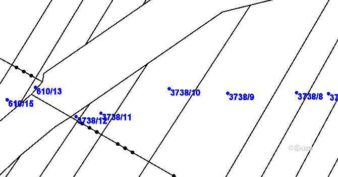 Parcela st. 3738/10 v KÚ Kyjov, Katastrální mapa