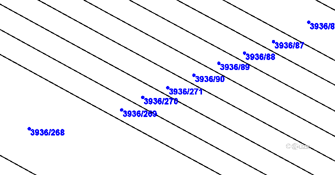 Parcela st. 3936/271 v KÚ Kyjov, Katastrální mapa