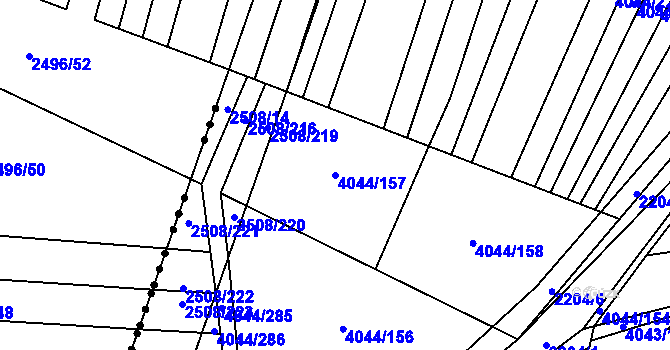 Parcela st. 4044/157 v KÚ Kyjov, Katastrální mapa