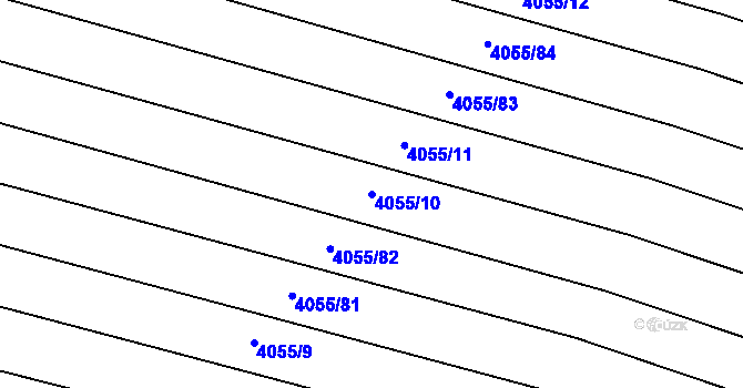 Parcela st. 4055/10 v KÚ Kyjov, Katastrální mapa