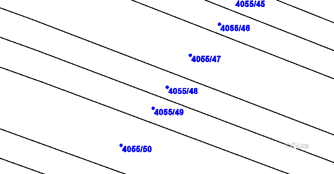 Parcela st. 4055/48 v KÚ Kyjov, Katastrální mapa