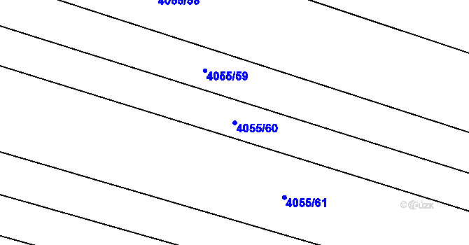 Parcela st. 4055/60 v KÚ Kyjov, Katastrální mapa