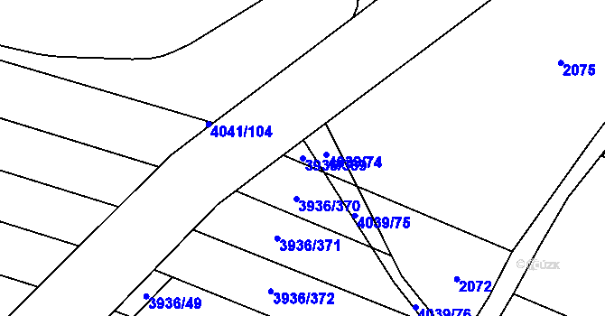 Parcela st. 3936/369 v KÚ Kyjov, Katastrální mapa