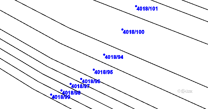 Parcela st. 4018/94 v KÚ Kyjov, Katastrální mapa