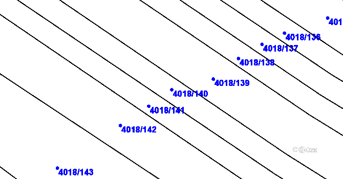 Parcela st. 4018/140 v KÚ Kyjov, Katastrální mapa