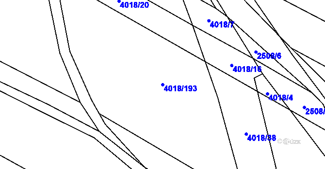 Parcela st. 4018/193 v KÚ Kyjov, Katastrální mapa