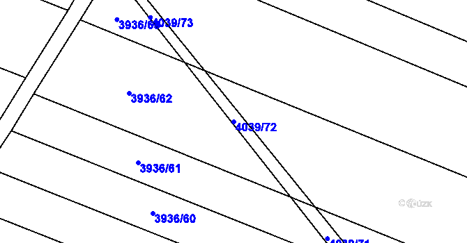 Parcela st. 4039/72 v KÚ Kyjov, Katastrální mapa