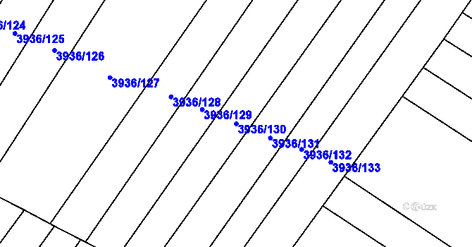 Parcela st. 3936/130 v KÚ Kyjov, Katastrální mapa
