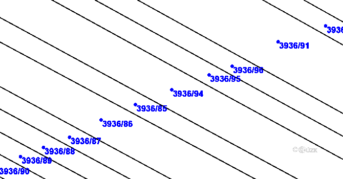 Parcela st. 3936/94 v KÚ Kyjov, Katastrální mapa