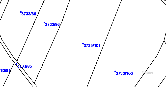 Parcela st. 3733/101 v KÚ Kyjov, Katastrální mapa