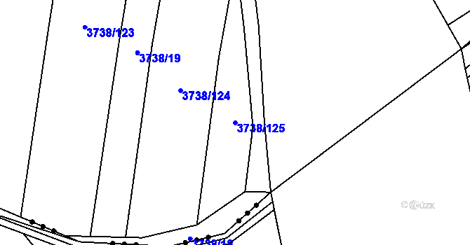 Parcela st. 3738/125 v KÚ Kyjov, Katastrální mapa