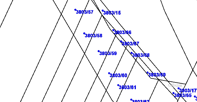 Parcela st. 3803/59 v KÚ Kyjov, Katastrální mapa