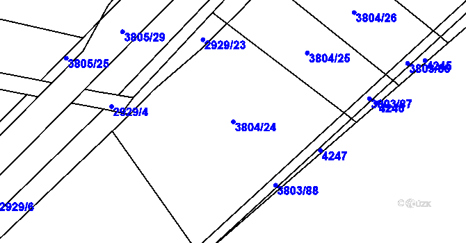 Parcela st. 3804/24 v KÚ Kyjov, Katastrální mapa