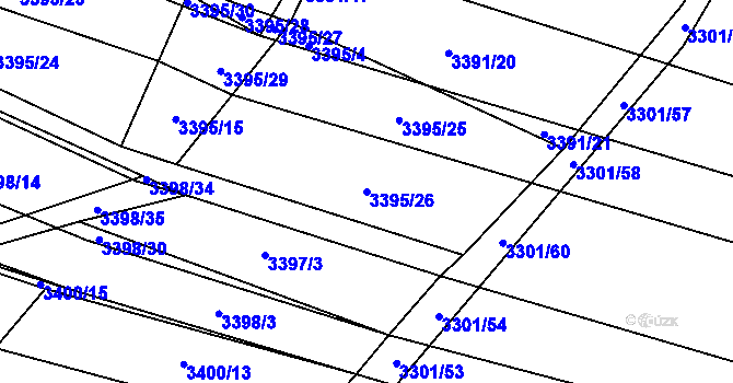 Parcela st. 3395/26 v KÚ Kyjov, Katastrální mapa