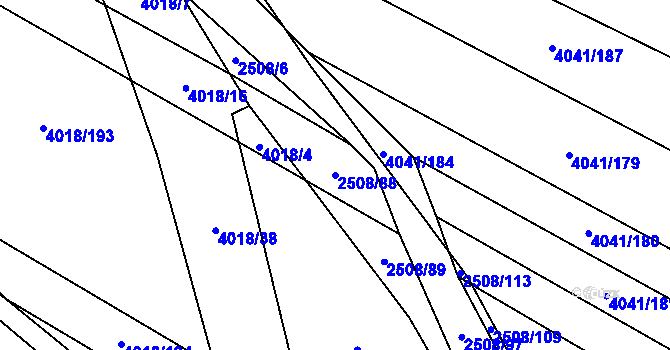 Parcela st. 2508/88 v KÚ Kyjov, Katastrální mapa