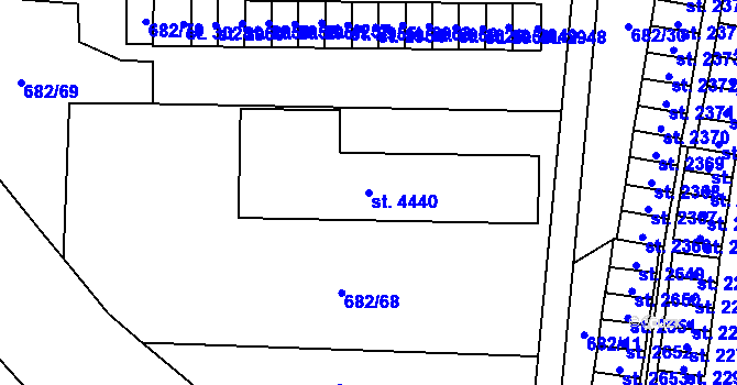 Parcela st. 4440 v KÚ Kyjov, Katastrální mapa