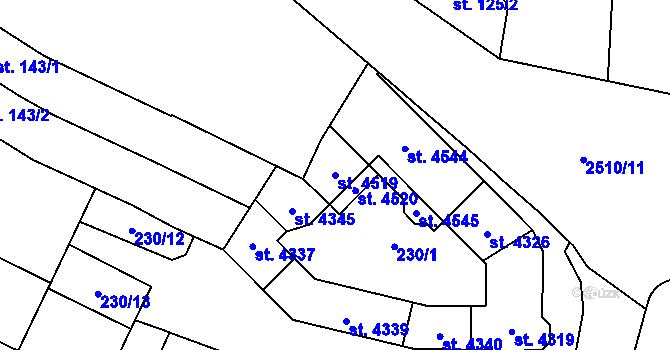 Parcela st. 4519 v KÚ Kyjov, Katastrální mapa