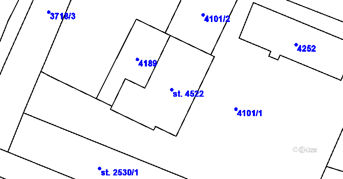 Parcela st. 4522 v KÚ Kyjov, Katastrální mapa