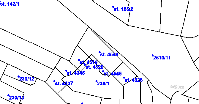 Parcela st. 4544 v KÚ Kyjov, Katastrální mapa