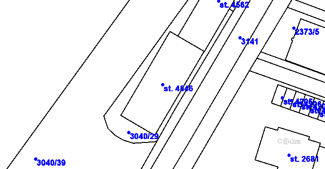 Parcela st. 4546 v KÚ Kyjov, Katastrální mapa