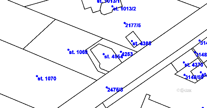 Parcela st. 4554 v KÚ Kyjov, Katastrální mapa