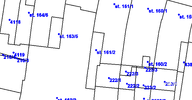 Parcela st. 161/2 v KÚ Kyjov, Katastrální mapa
