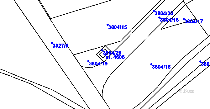 Parcela st. 4606 v KÚ Kyjov, Katastrální mapa