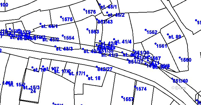 Parcela st. 41/3 v KÚ Nětčice u Kyjova, Katastrální mapa