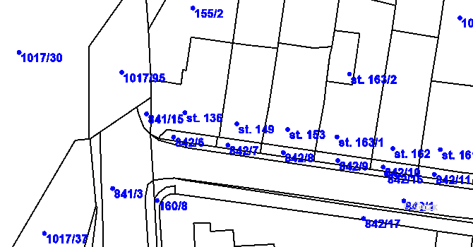 Parcela st. 149 v KÚ Nětčice u Kyjova, Katastrální mapa