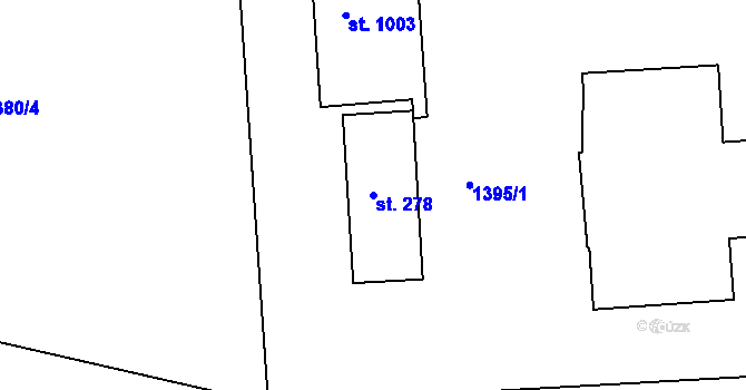 Parcela st. 278 v KÚ Nětčice u Kyjova, Katastrální mapa