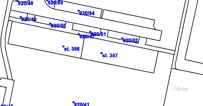 Parcela st. 357 v KÚ Nětčice u Kyjova, Katastrální mapa