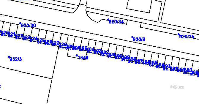 Parcela st. 401 v KÚ Nětčice u Kyjova, Katastrální mapa