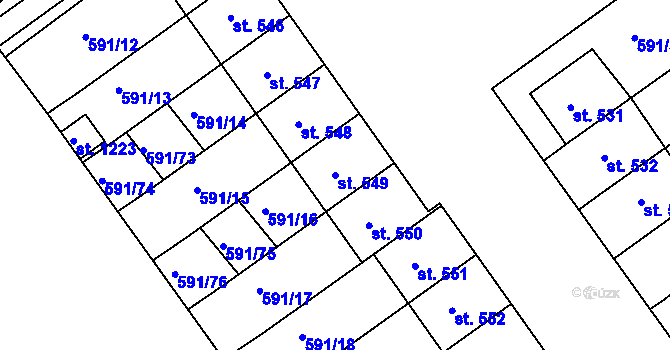 Parcela st. 549 v KÚ Nětčice u Kyjova, Katastrální mapa