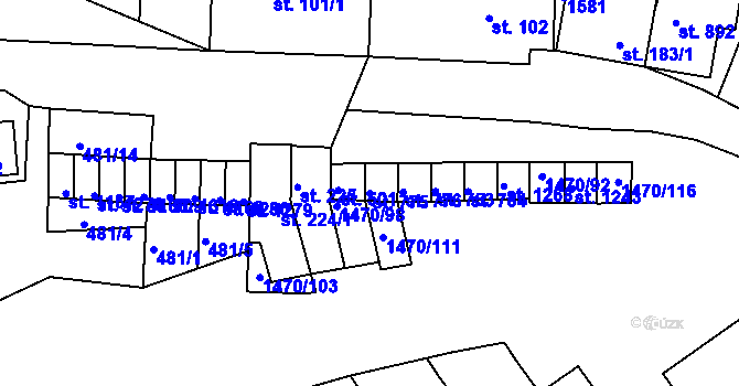 Parcela st. 775 v KÚ Nětčice u Kyjova, Katastrální mapa