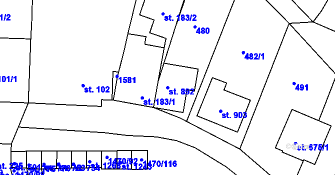 Parcela st. 892 v KÚ Nětčice u Kyjova, Katastrální mapa