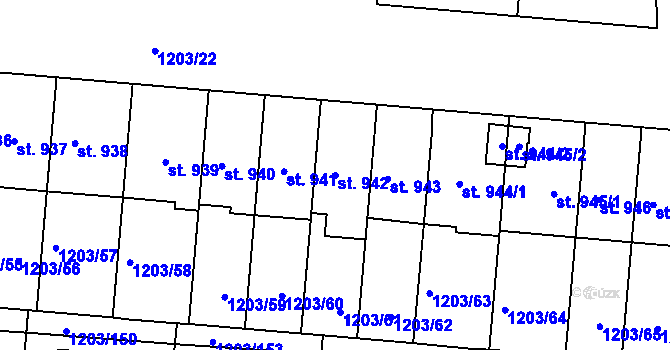 Parcela st. 942 v KÚ Nětčice u Kyjova, Katastrální mapa