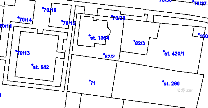 Parcela st. 82/2 v KÚ Nětčice u Kyjova, Katastrální mapa