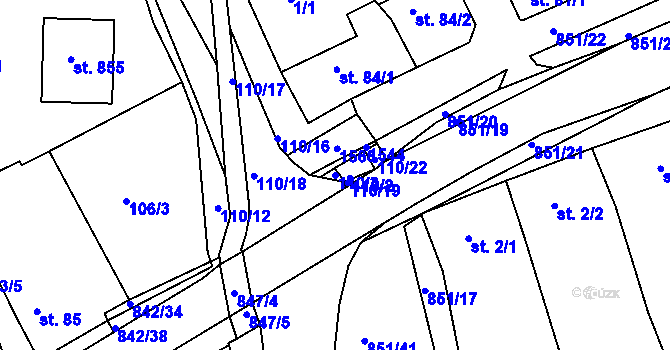 Parcela st. 110/3 v KÚ Nětčice u Kyjova, Katastrální mapa
