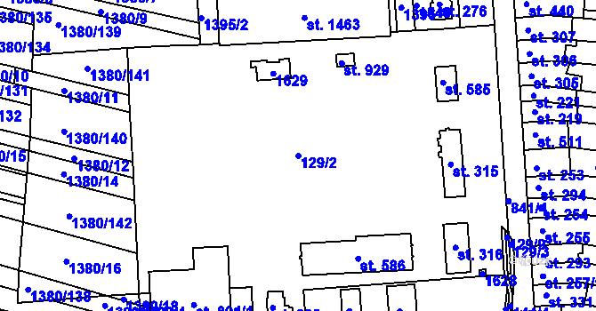 Parcela st. 129/2 v KÚ Nětčice u Kyjova, Katastrální mapa