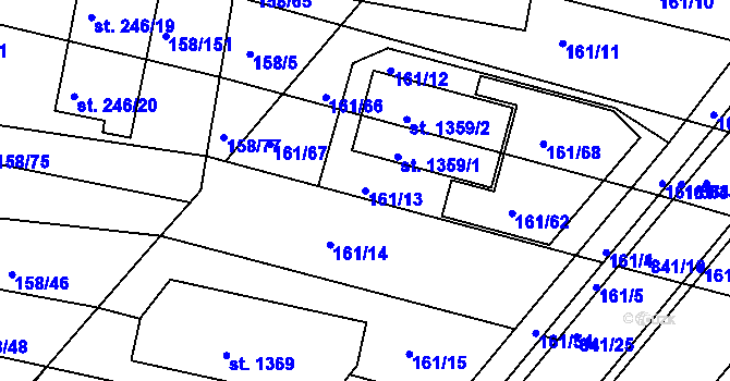 Parcela st. 161/13 v KÚ Nětčice u Kyjova, Katastrální mapa