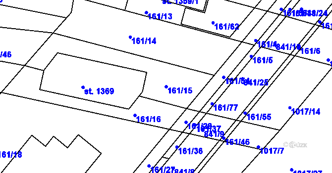 Parcela st. 161/15 v KÚ Nětčice u Kyjova, Katastrální mapa