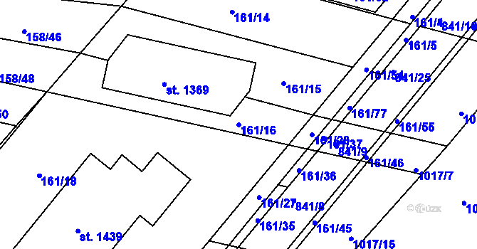 Parcela st. 161/16 v KÚ Nětčice u Kyjova, Katastrální mapa