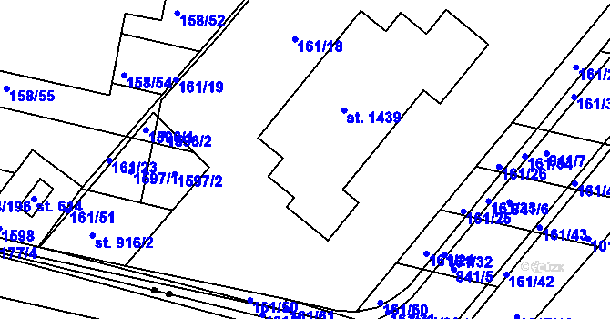 Parcela st. 161/20 v KÚ Nětčice u Kyjova, Katastrální mapa