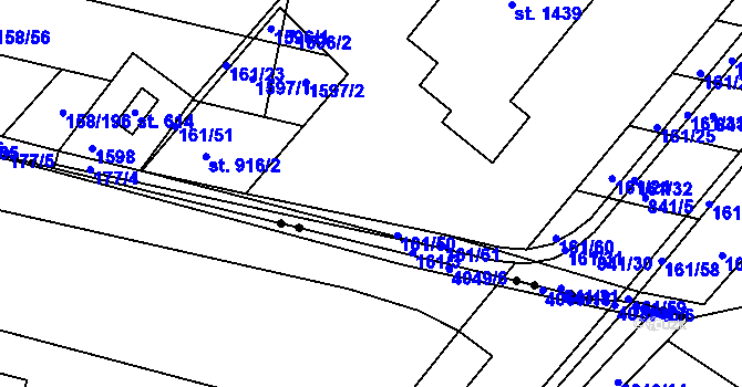 Parcela st. 161/22 v KÚ Nětčice u Kyjova, Katastrální mapa
