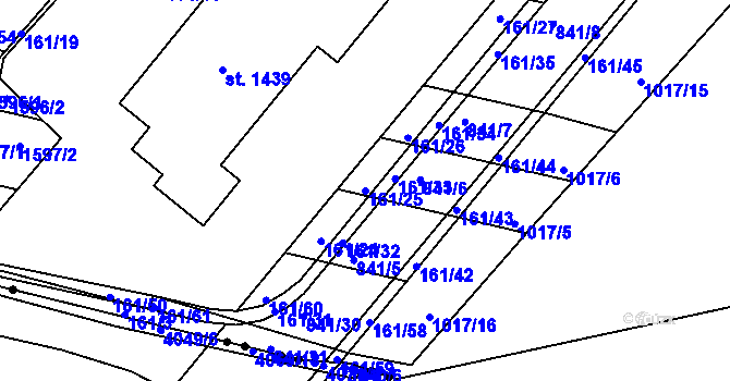 Parcela st. 161/25 v KÚ Nětčice u Kyjova, Katastrální mapa