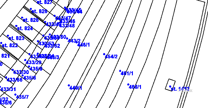 Parcela st. 454/2 v KÚ Nětčice u Kyjova, Katastrální mapa